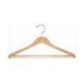 Flat Wooden Suit Hanger w/Bar (Natural)